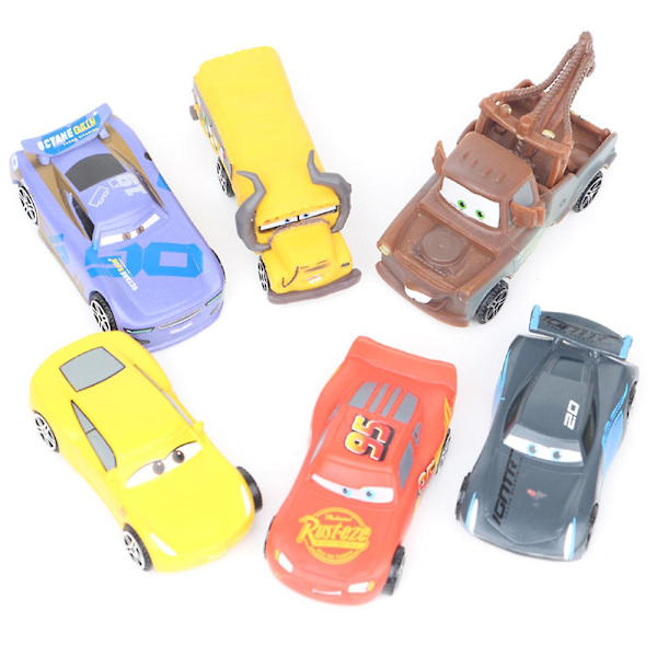 6 st Disney Cars Lightning McQueen Barnleksaker Samling Leksaksbilar Figurer Pojkar Gåvor Db