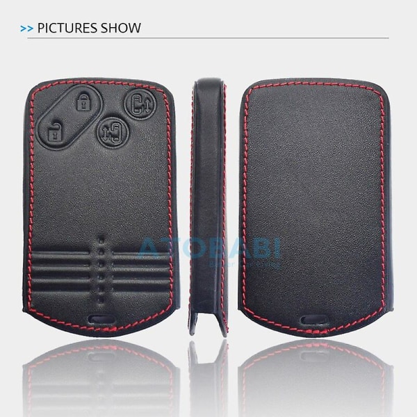 Lær nøkkelveske nøkkelring for Mazda CX-7 CX-9 MX-5 Miata RX-8 2008 2009 Smart Keyless fjernkontrollbeskytterdeksel Nøkkelblanker [DB] 3 Buttons
