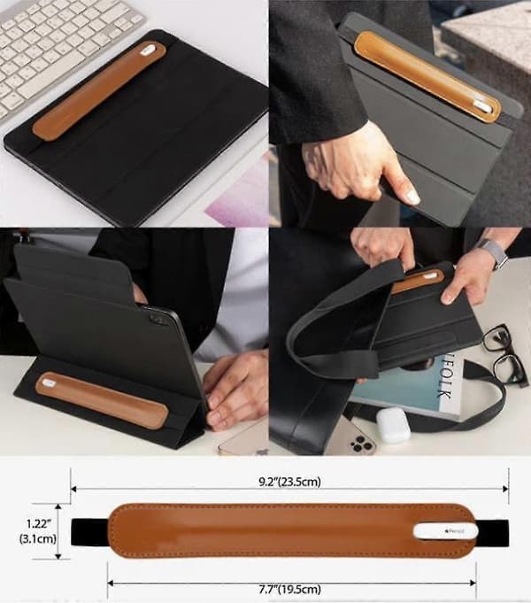 Apple Pencil Holder Etui til 1. og 2. generation med elastikbånd, PU læder stylus pen ærme til tablets[DB]