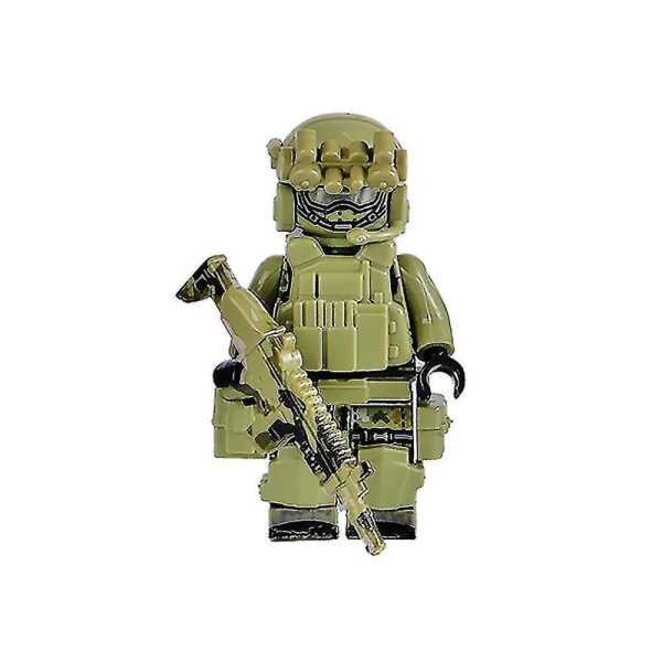 6 stk/sett Ghosts Swat Minifigur Spesial Soldat Byggeklosser Actionfigur Barn Gave Db Brown