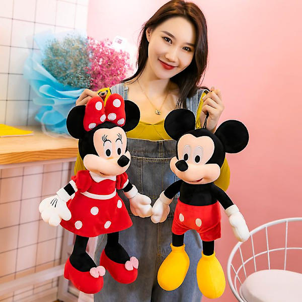 Mickey Minnie Mouse plysjleker utstoppede myke dukker putepute barn elskere bursdagsgave [DB] Minnie 35cm
