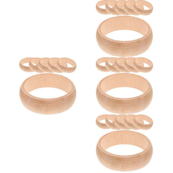 Träarmband naturlig träring för DIY-projekt 24-pack[DB]