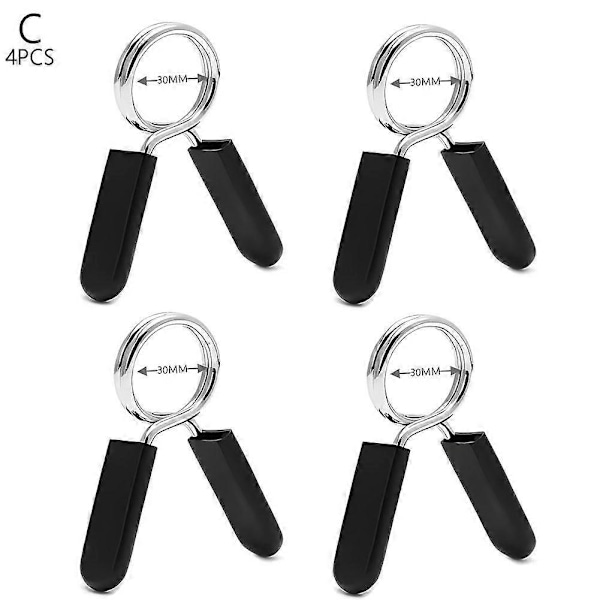 2/4 stk 25-50mm Vektstanglås Klemme Fjær Krageklips Trening Vektløfting Dumbbell Lås [DB] 30mm 4pcs