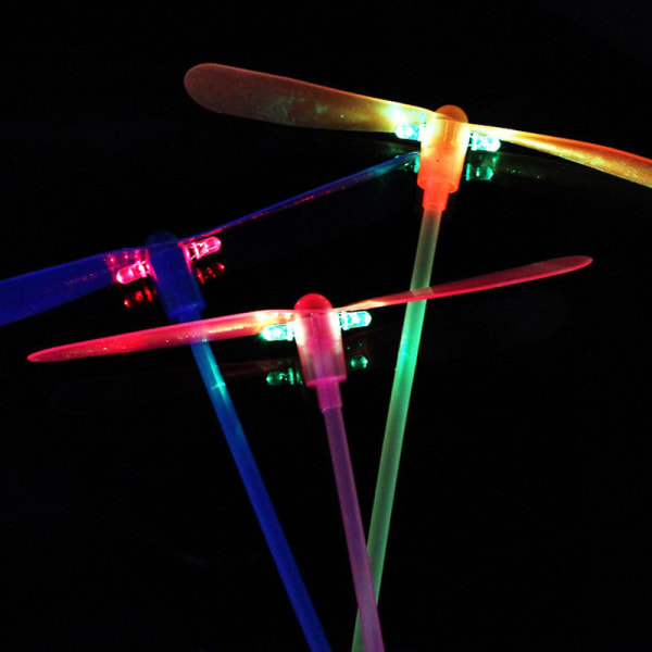 Led Flash Bambus Dragonfly Flying Arrow Helikopter Baby Børn Light Up Toy Db