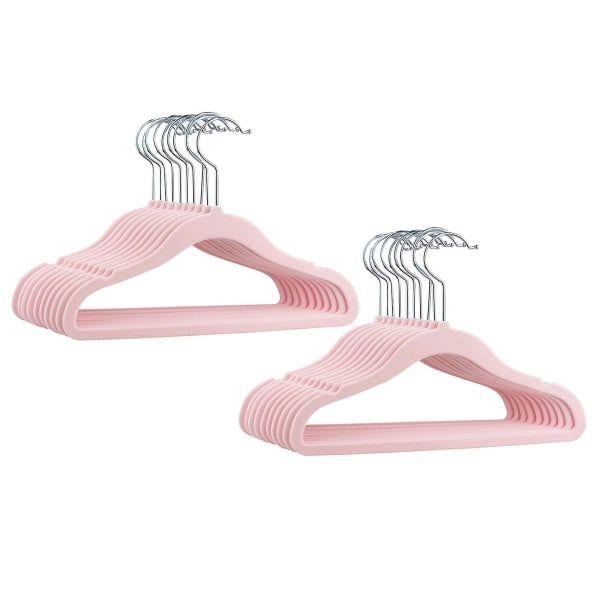 20-paks flokkende babyhengere med dreibar krok og skulder Ikke-hengere Ultratynn plassbesparende pin [DB] pink