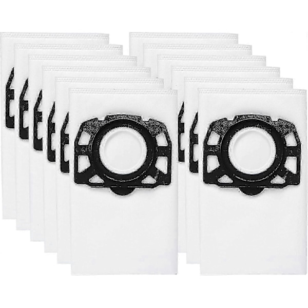 12-pack KFI 487 filterpåsar för Kärcher WD4, WD5, WD6 dammsugare [DB]