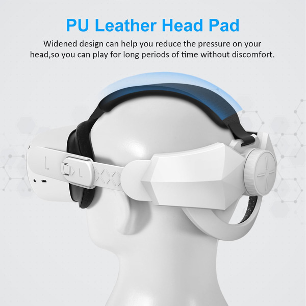 Justerbar huvudrem Passar för Oculus/meta Quest 2 Vr Headset