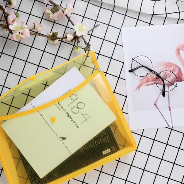 A4 Plastficka - 5 st Plastmapp A4 Popper Plånbok Mapp Mappficka Kuvert Med Snäpp