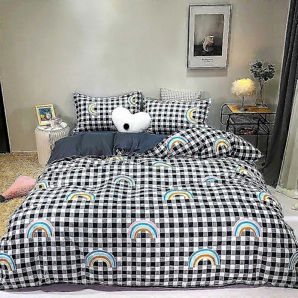 3/4-delars Set Kawaii Snoopy Cartoon Bomulls Quiltöverdrag Lakans Kuddfodral Anime Bekväm Mjuk Hushållsbäddvara Presenter [DB] 4piece set180x220cm gezicaihong