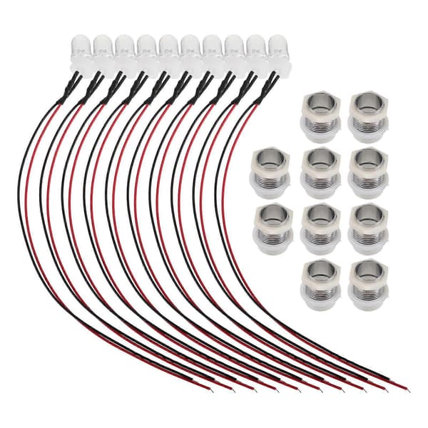 LED-lampe lysdiode for elektroniske prosjekter 10 stk med metallbase[DB]
