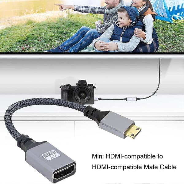 4K 60Hz Mini-han-kabel understøtter 1080P Ultra HD-kompatibelt TV-videoadapterkabel til computerkamera Pro[DB]
