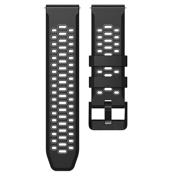 For Suunto 7 / 9 / 9 Baro To-farget Silikonurrem 24mm Multi-hull Design Hurtigutløsing Håndleddsrem Stropp db Black   Grey