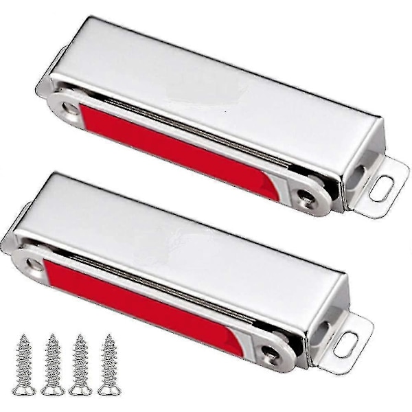 28 kg stærk magnetisk skabsdørsmagnet, 2 stk. magnetiske skabsdørlåse i rustfrit stål til møbler, stærk kraftig magnet til skuffer [DB]
