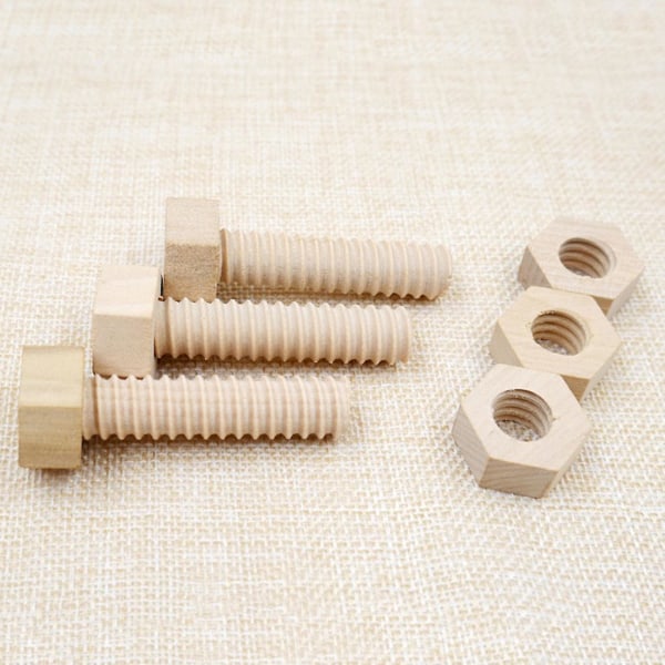 3 Pcs Child Wooden Screw Nut Building Assembling Blocks Hands-on Teaching Aid Early Educational Puzzle ToysDB