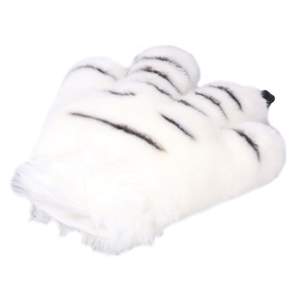 Simulering Dyreklohansker Cute Tiger Claw Plysjhansker Werewolf Costume Hansker [DB] White