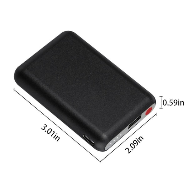 5V 5000mAh Uppladdningsbart Batteri Ersättning för Uppvärmda Jackor, Västar, Byxor, Uppvärmda Strumpor, Halsdukar och Uppvärmda Kläder FAN98 DB Black
