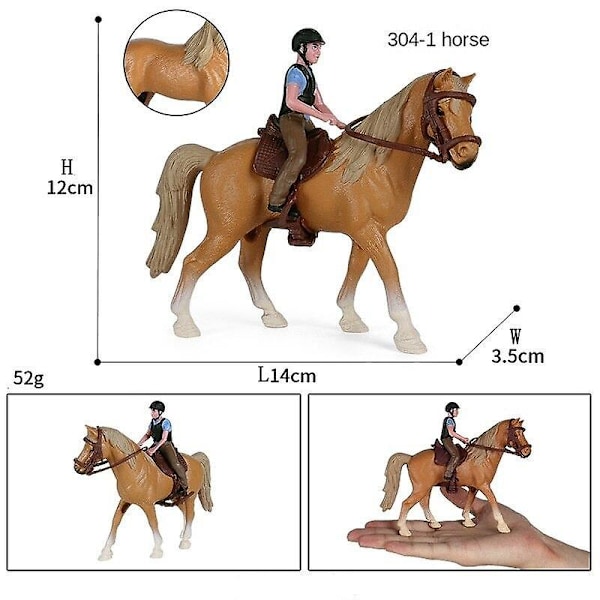 Hule gård mennesker dyr figurer legetøj ridning hest figur rytter actionfigurer model pædagogisk model dukke til børn gave Db Brown