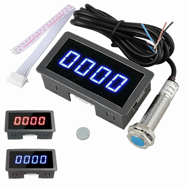 2025 Ny 4 Digital LED Varvräknare RPM Hastighetsmätare + Hall Proximity Switch Sensor Npn [DB]