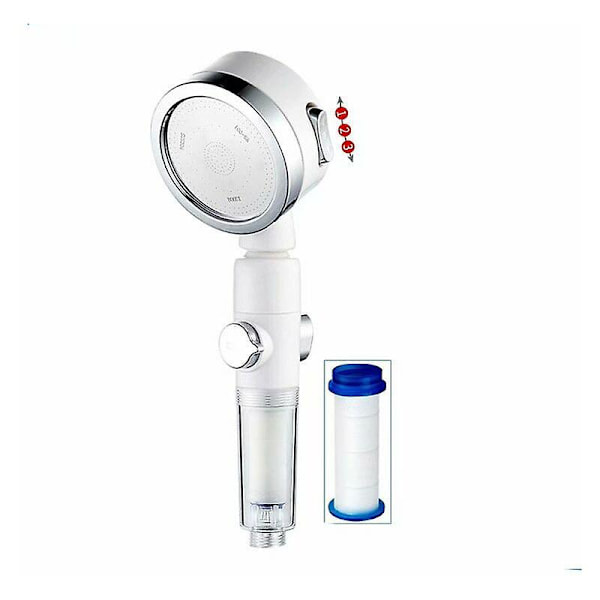 Dusch, trycksatt dusch (vit dusch (transparent handtag)