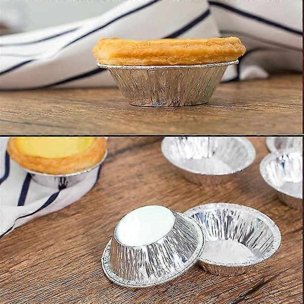 100 st Engångsformar i Aluminiumfolie Mini Pajform Tart Bakplåt Plåtform [DB]