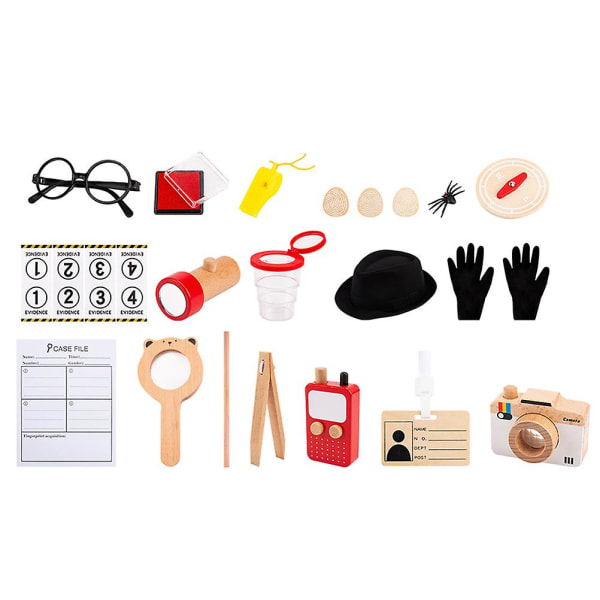 1 set barndetektiv-cosplay-kit Barndetektiv-verktygssats Barn-låtsaslekleksakdetektiv-kit