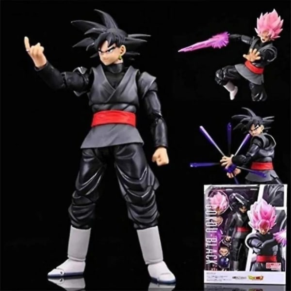 14cm Anime Dragon Ball Black Goku Zamasu Actionfigur  Super Saiyan Movie Version Dbz Modell Med Flere Tilbehør Legetøj Db WHITE with box