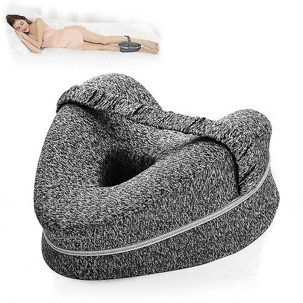 Hjerteformet ortopedisk pute for ben, kilepute med knestøtte, isjiasputer, kroppspute [DB] Gray