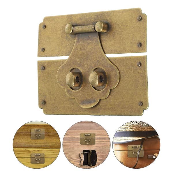 Vintage Låda Hasp Lås Spänne Smyckeskrin Hårdvara Möbel Lås Spänne Hasp [DB]
