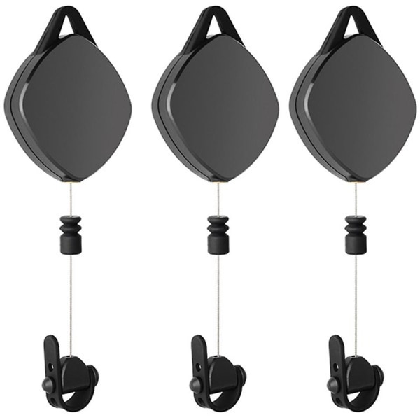 3 kpl VR-kypärän kaapelinkoukku, automaattinen kutistuva kaapelikelalaatikko / Vive Pro / Flaws -kaapelien hallintaan [DB] Black  white