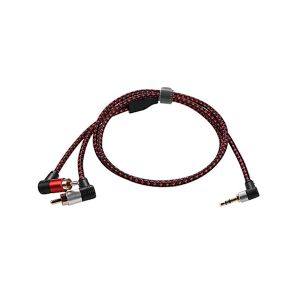 3,5 mm:n uros RCA -sovitin, kaksoiskyynärpää HD RCA -muuntojohto videonauhureille, DVD-soittimille, televisioille ja videokameroille [DB] 3 Meter