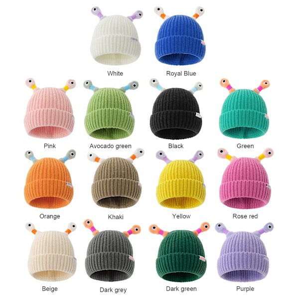 Monster Tentacle-hatt, Söt Ljusande Liten Monster Stickad Hatt, Vinter Förälder-barn Söt Ljusande Liten Monster Hatt [DB] Beige