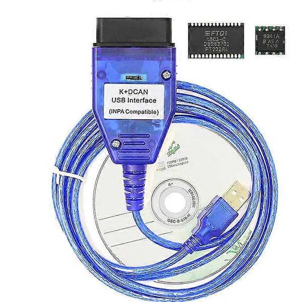 För K+Can Ft232Rl Chip Med Switch För Scanner för K Dcan Usb Kabel Obd Obd2 Diagnostiskt Gränssnitt [DB] blue