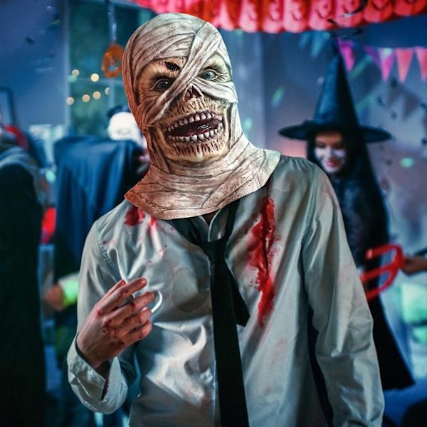 Halloween Mumie Mask Horror Lik Mask Scenkläder Rekvisita Spökrum Escape {Db) M