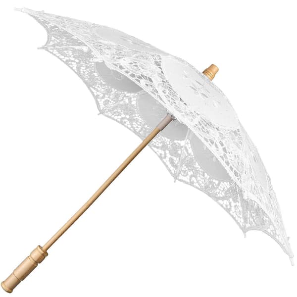 Brude blonde paraply til indretning bryllupsfest bærbar parasol[DB]