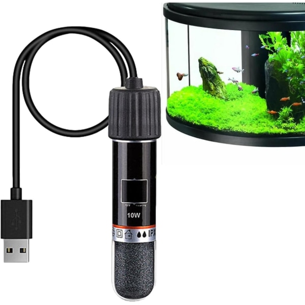 Mini Aquarium Värmare | Termostat 10w USB uppladdningsbar stav för uppvärmning | Utrymmesbesparande värmeverktyg för akvarium och små akvarier