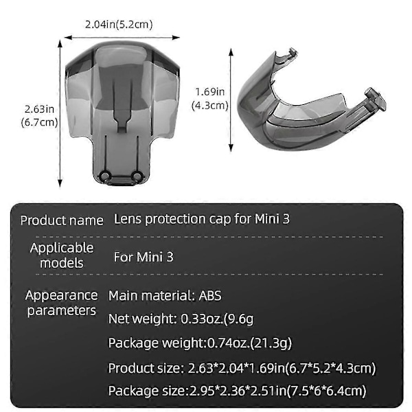 Gimbal Skydd För Dji Mini 3 Pro Drönare Rc Tillbehör Linsskydd Solskydd [DB]