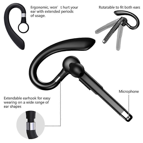 YYK520 Høretelefon Håndfri Business Headset Mini Ørepropper med Mikrofon til Kørsel [db] B YYK520-flagship version