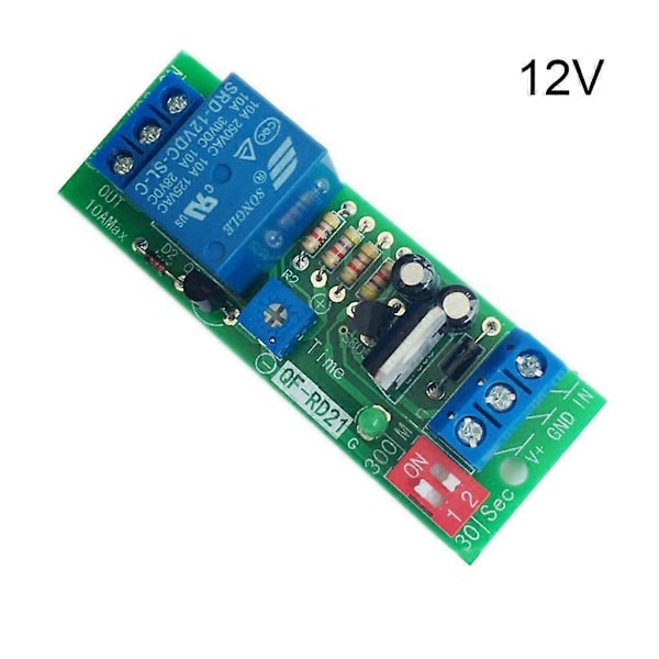 Tidsfördröjningsrelä Avgasfläkt Avstängningsfördröjningsbrytare Kretskort QF-RD21 5V/12V/24V db 12V