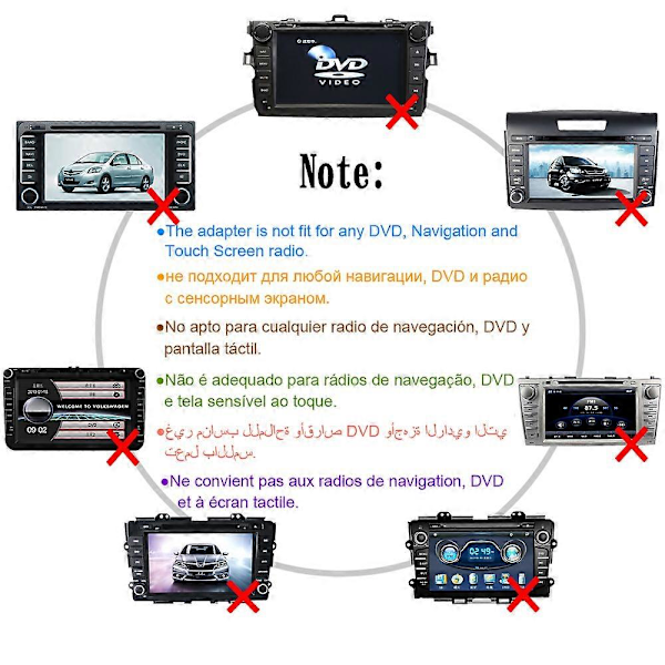 Moonet Bil MP3 Input USB AUX Adapter CD-veksler for Toyota Avensis RAV4 Auris Corolla Yaris Camry Tacoma og Lexus (6+6pin) [DB] Y Cable (6-6pin)