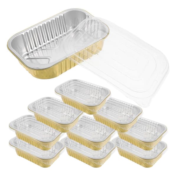 Aluminiumfolie matbehållare med lock för matlagning 10 set [DB]