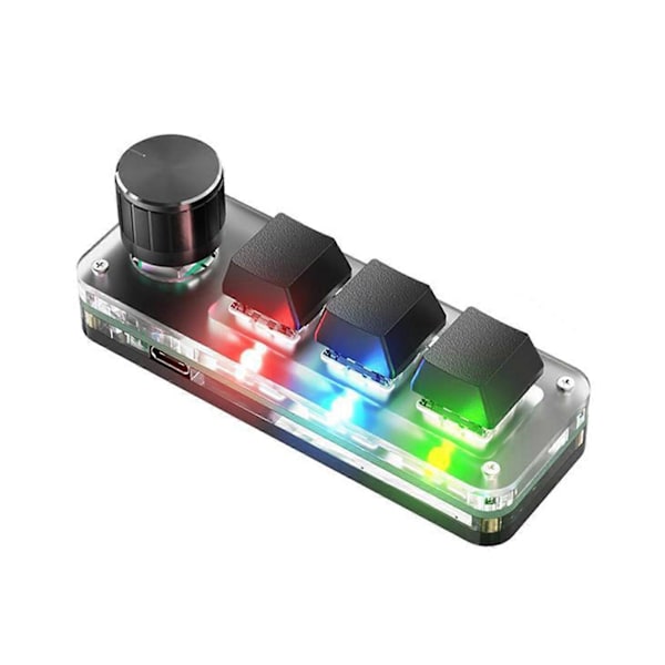 Anpassningsbart tangentbord med 3-12 tangenter och volymknapp för programmering av makron, mekaniskt speltangentbord [Db] RGB 3 key