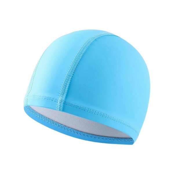 Kaesi Badmössa Anti-deformering Fint Utförande Konstläder Unisex Hög Elasticitet Badmössa för Dagligt [DB] Light Blue