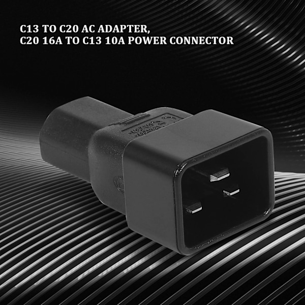 Beige IEC 320 C13 till C20 AC-adapter, IEC 15A till 10A, 16A till 10A AC-omvandlare, C20 16A till C13 10 DB Black