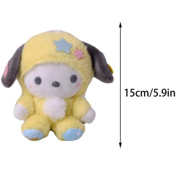 Rion Sanrio Cartoon Kawaii Kuromi My Melody Cinnamoroll Plysj Leke Tøy Myke Fylte Dyr Til Barn [DB] PC dog Pendant