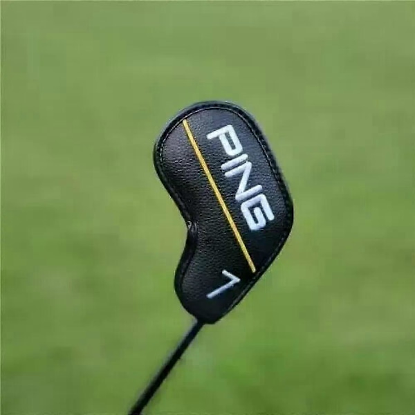 10-pack Golfklubba Järn Huvudskydd PING Klassisk Gul Linje 4-9+PWUS Magnetisk Stängning [DB]