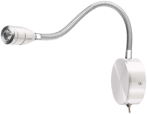 Svanhals sengelampe, LED seng- og leselys med svanhals, veggmontering, 3 W [DB]