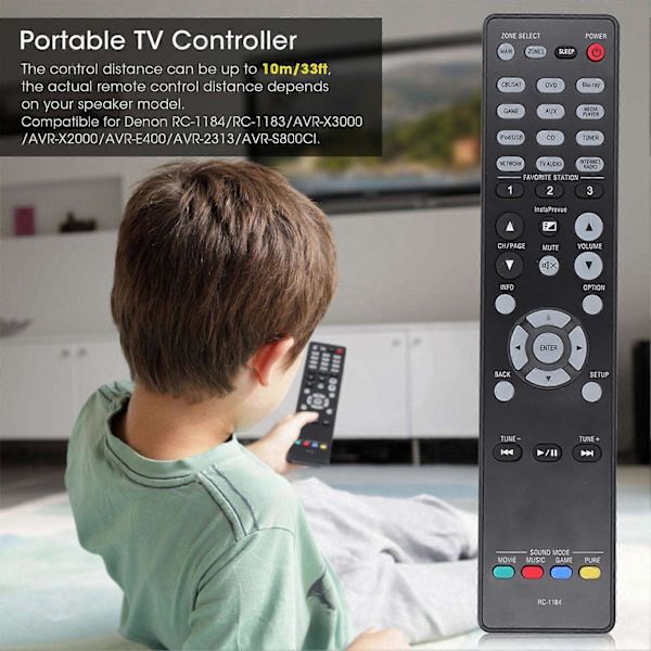 Tv Fjernbetjening Til Denon Rc1184/rc1183/avrx3000/avrx2000/avre400/avr2313 [DB]
