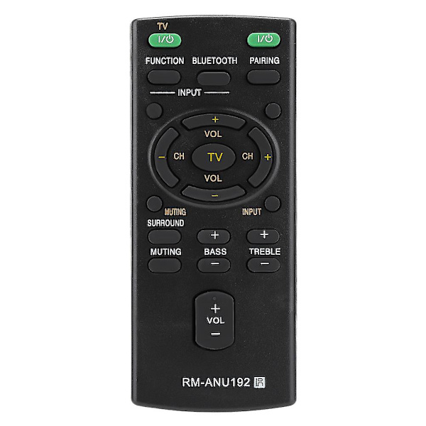Vaihdettava Rm-anu192 Kaukosäädin Sony Sound Bar -kaiuttimelle Sact60bt Htct60bt Sswct60 [DB]