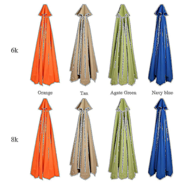 Bedste Sælgende Udskiftningsstof til Haveparasol Overtræk til 3m 6/8 Arms Terrasse Solparasol 50% Tilbud db Tan 300cmx8k