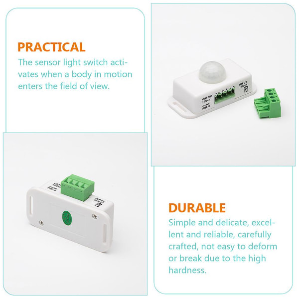 2 stk infrarød sensor 12-24v bevegelsessensor Pir kontroller timer lysbryter